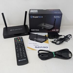 SuperBox S2 Pro Android TV Box Streaming Media Player IPTV Tested Works Great